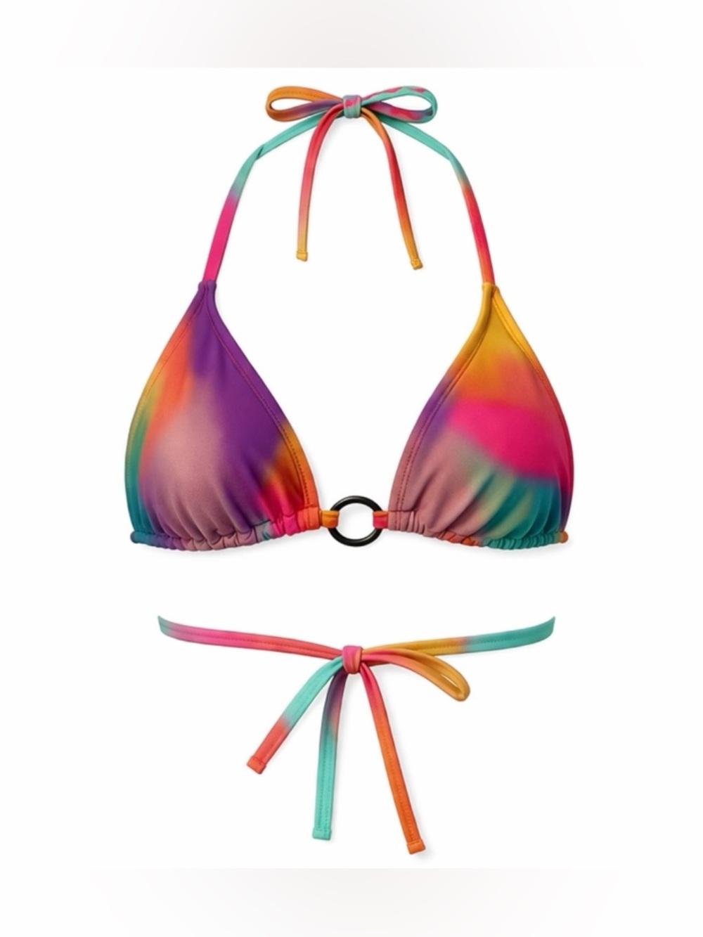 🌈🔥 RAINBOW HEAT BIKINI TOP – NO BOUNDARIES | SIZE LARGE